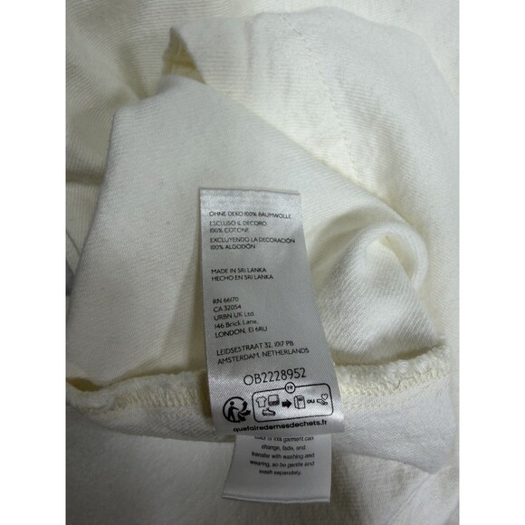 Anthropologie Pilcro Denim Shacket Jacket Ivory Tillie Relax Whipstitch Large NW - Picture 12 of 12